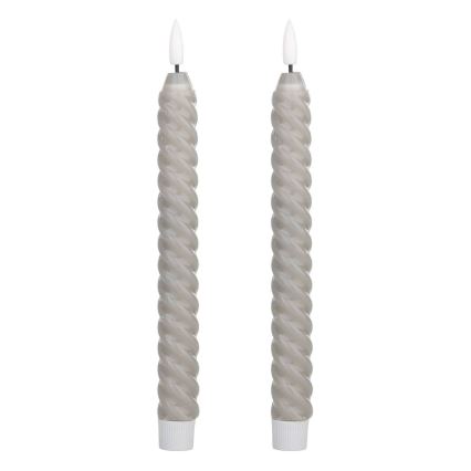 Eglo - JUEGO 2x Vela LED LED/1xAAA 25 cm gris