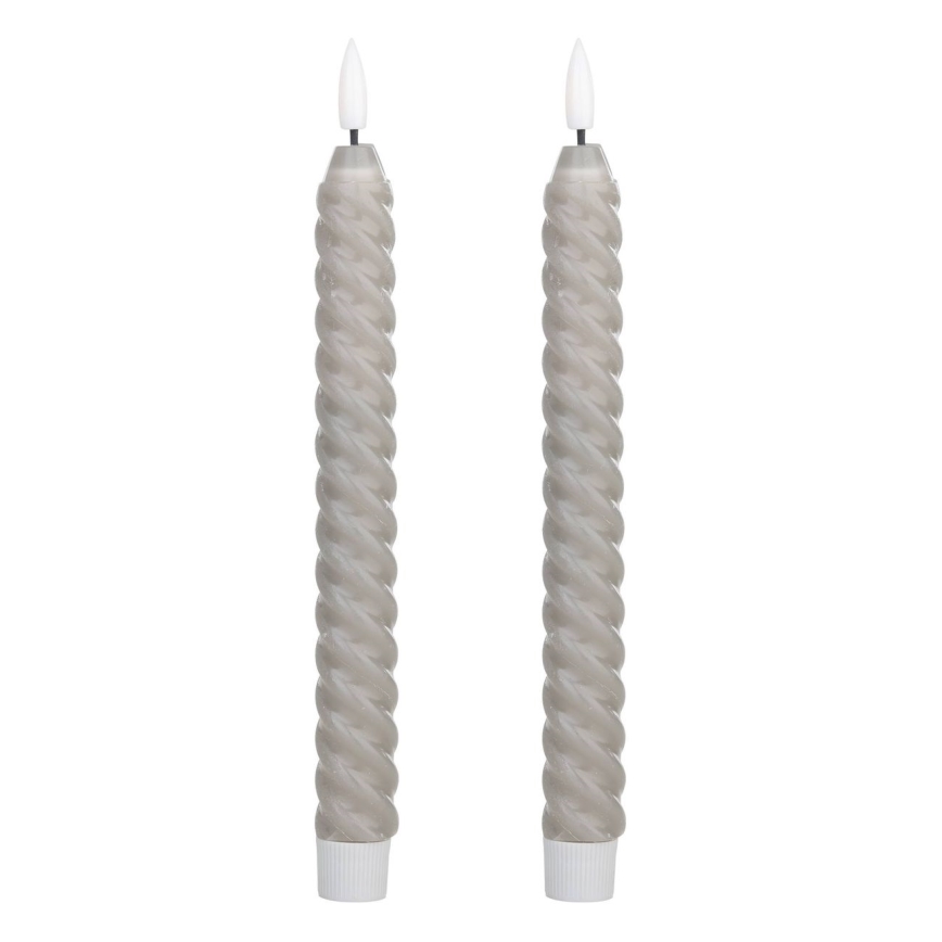 Eglo - JUEGO 2x Vela LED LED/1xAAA 25 cm gris