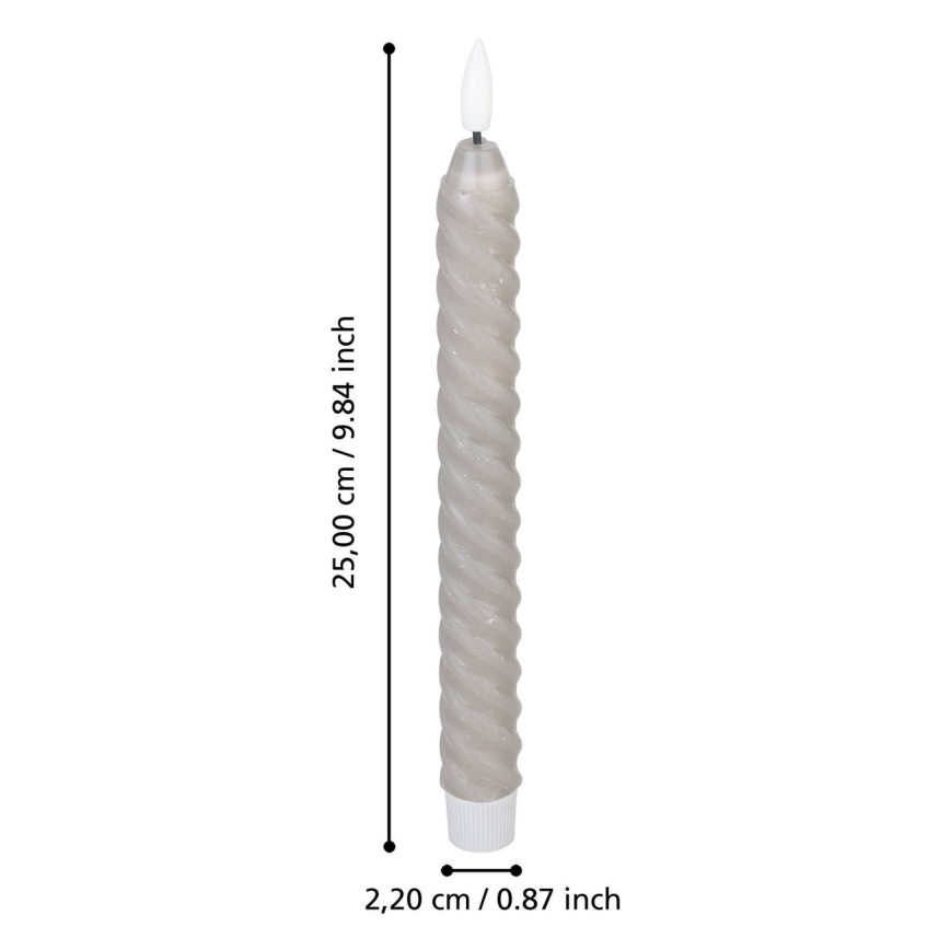 Eglo - JUEGO 2x Vela LED LED/1xAAA 25 cm gris