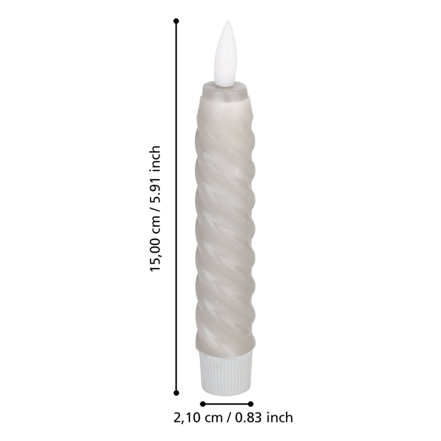 Eglo - JUEGO 2x Vela LED LED/1xAAA 15 cm gris