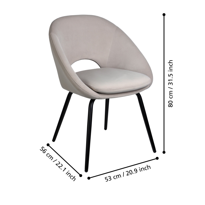 Eglo - Silla de comedor 80x56 cm gris