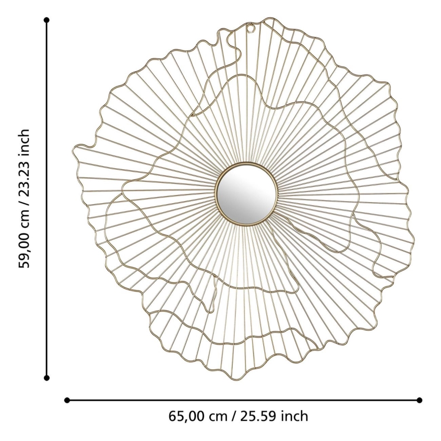 Eglo - Espejo de pared 59x65 cm dorado