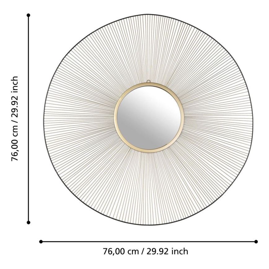 Eglo - Espejo de pared diá. 76 cm dorado/negro