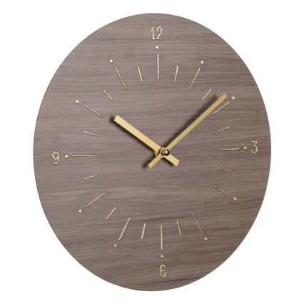 Eglo - Reloj de pared 1xAA diá. 30 cm marrón