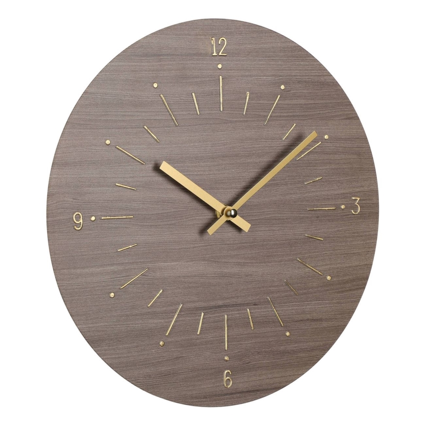 Eglo - Reloj de pared 1xAA diá. 30 cm marrón