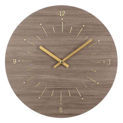 Eglo - Reloj de pared 1xAA diá. 30 cm marrón