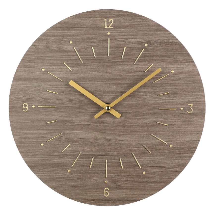 Eglo - Reloj de pared 1xAA diá. 30 cm marrón