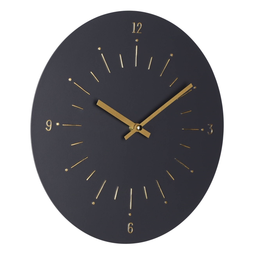 Eglo - Reloj de pared 1xAA diá. 30 cm negro