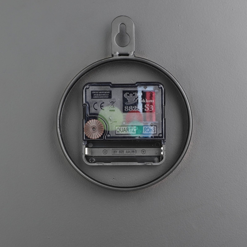 Eglo - Reloj de pared 1xAA diá. 30 cm negro