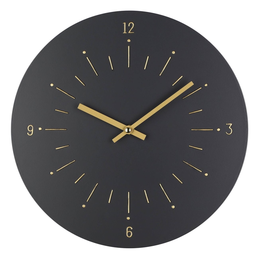 Eglo - Reloj de pared 1xAA diá. 30 cm negro