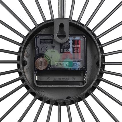 Eglo - Reloj de pared 1xAA 50x50 cm negro