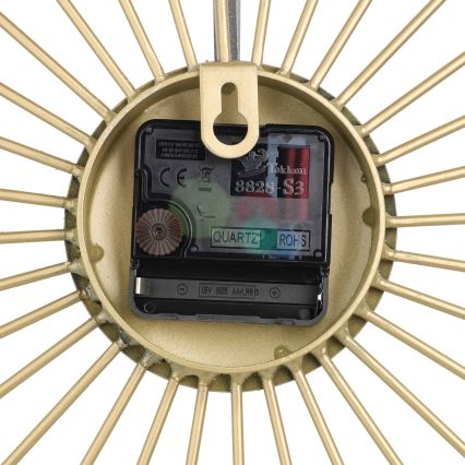 Eglo - Reloj de pared 1xAA 50x50 cm dorado