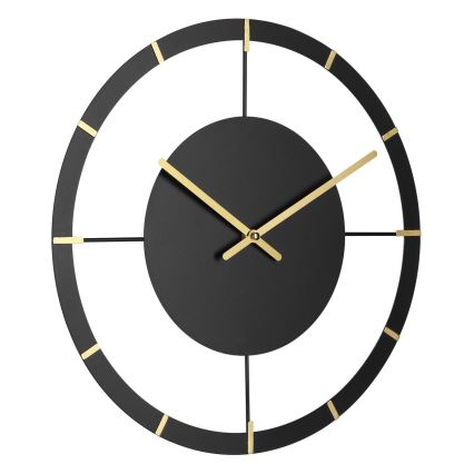 Eglo - Reloj de pared 1xAA diá. 40 cm negro/dorado