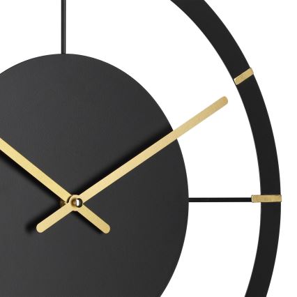 Eglo - Reloj de pared 1xAA diá. 40 cm negro/dorado