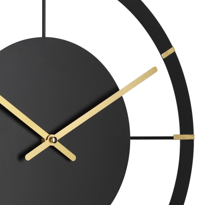 Eglo - Reloj de pared 1xAA diá. 40 cm negro/dorado