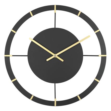 Eglo - Reloj de pared 1xAA diá. 40 cm negro/dorado