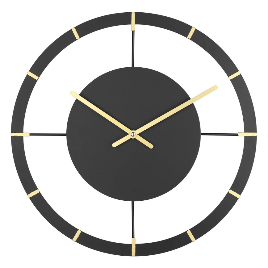 Eglo - Reloj de pared 1xAA diá. 40 cm negro/dorado