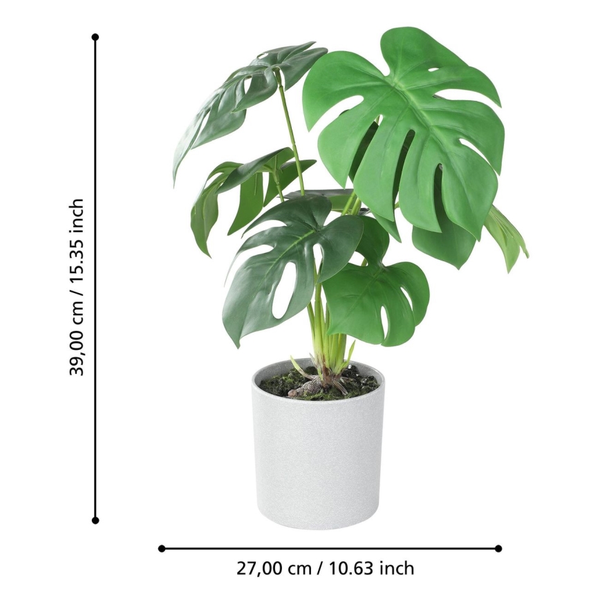 Eglo - Planta artificial en una maceta 42x30 cm monstera