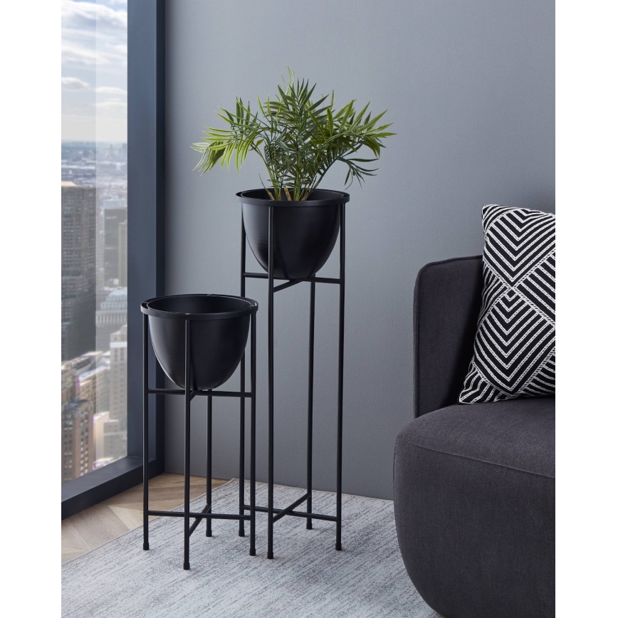 Eglo - Maceta de metal 73x23,5 cm negro