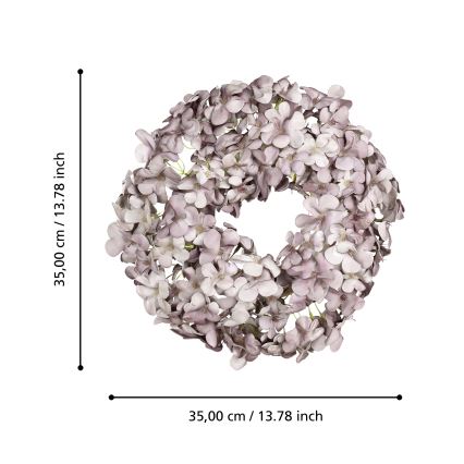 Eglo 428207 - Corona de flores artificiales SOLVANG d. 35 cm violeta