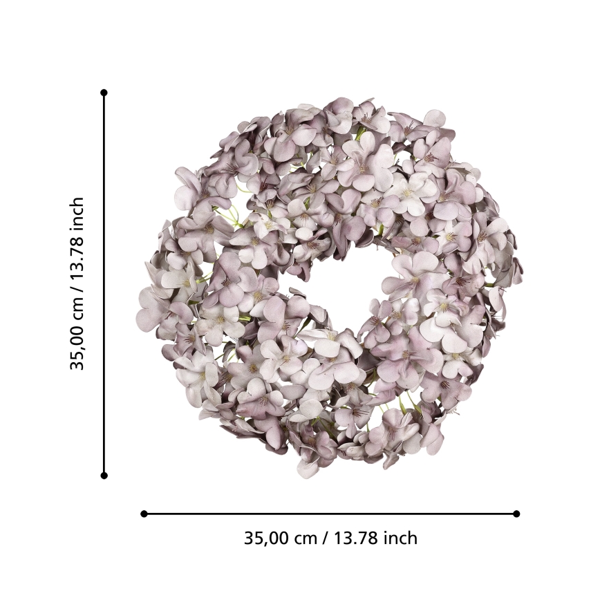 Eglo 428207 - Corona de flores artificiales SOLVANG d. 35 cm violeta