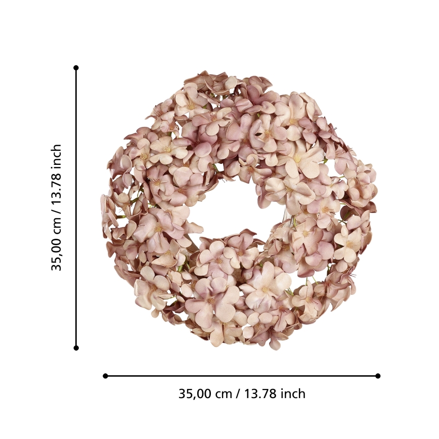 Eglo 428208 - Corona de flores artificiales SOLVANG d. 35 cm rosa