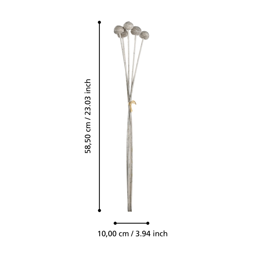 Eglo - Flor artificial 58,5 cm plata