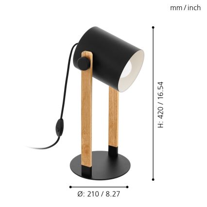 Eglo - Lámpara de mesa 1xE27/28W/230V