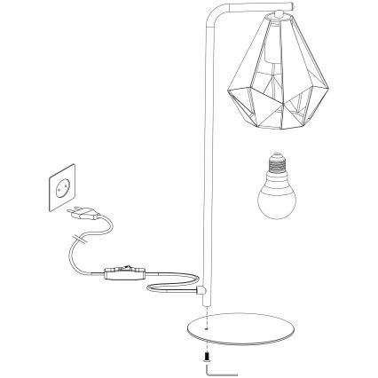 Eglo - Lámpara de mesa 1xE27/60W/230V