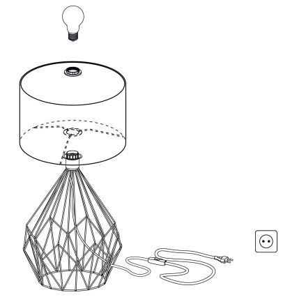 Eglo 43078 - Lámpara de mesa CARLTON 1xE27/60W/230V