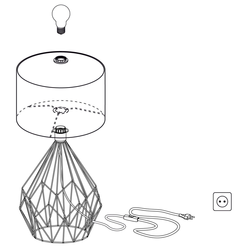 Eglo 43078 - Lámpara de mesa CARLTON 1xE27/60W/230V