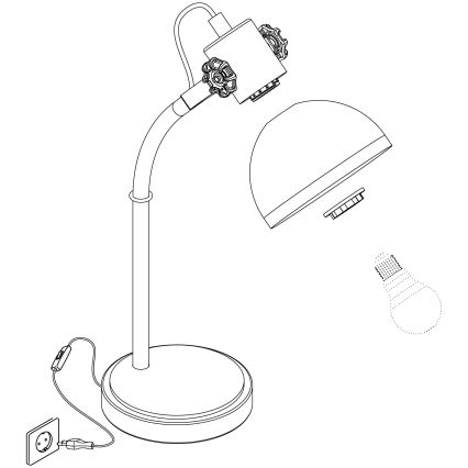 Eglo 43165 - Lámpara de mesa LUBENHAM 1xE27/28W/230V