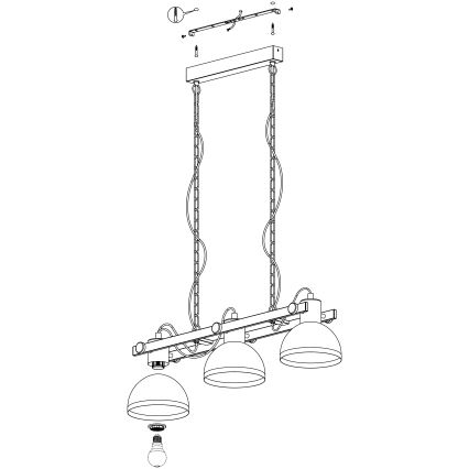 Eglo - Lámpara colgante 3xE27/28W/230V