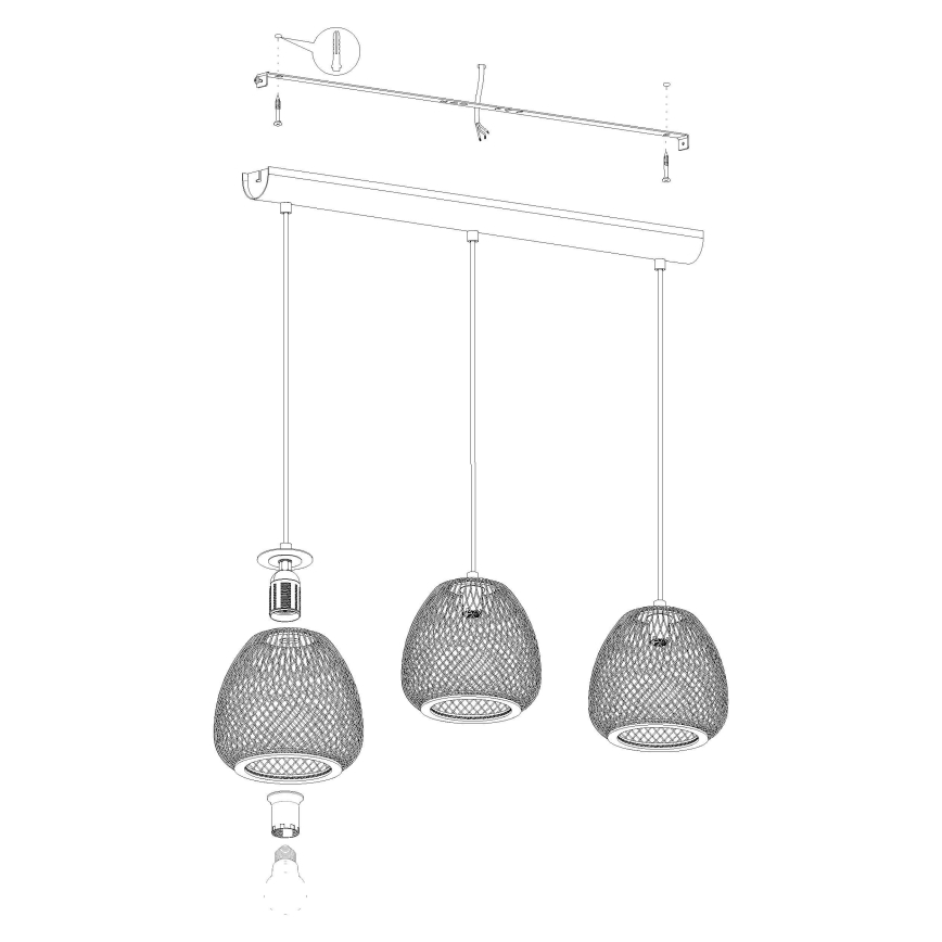 Eglo - Lámpara colgante 3xE27/40W/230V