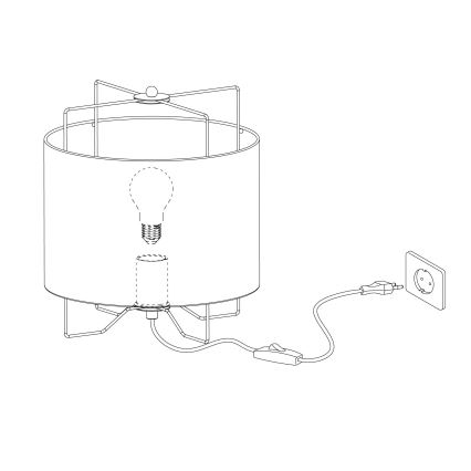 Eglo 43293 - Lámpara de mesa BRIDEKIRK 1xE27/40W/230V
