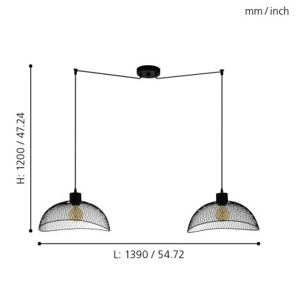 Eglo - Lámpara colgante 2xE27/60W/230V araña