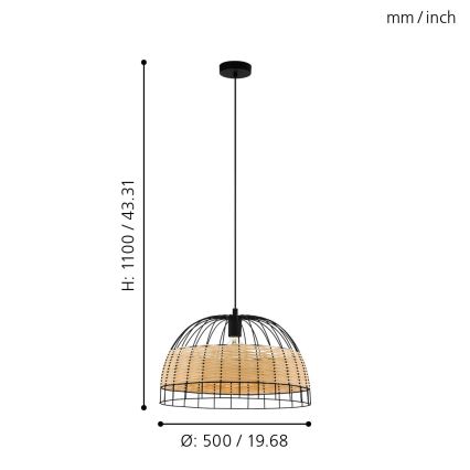 Eglo - Lámpara colgante 1xE27/40W/230V