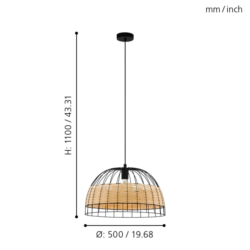 Eglo - Lámpara colgante 1xE27/40W/230V