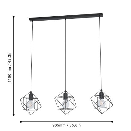 Eglo - Lámpara colgante 3xE27/60W/230V