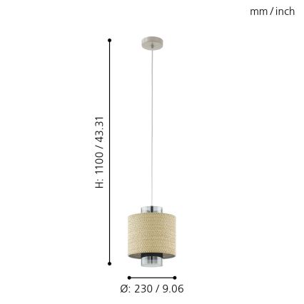 Eglo - Lámpara colgante 1xE27/40W/230V