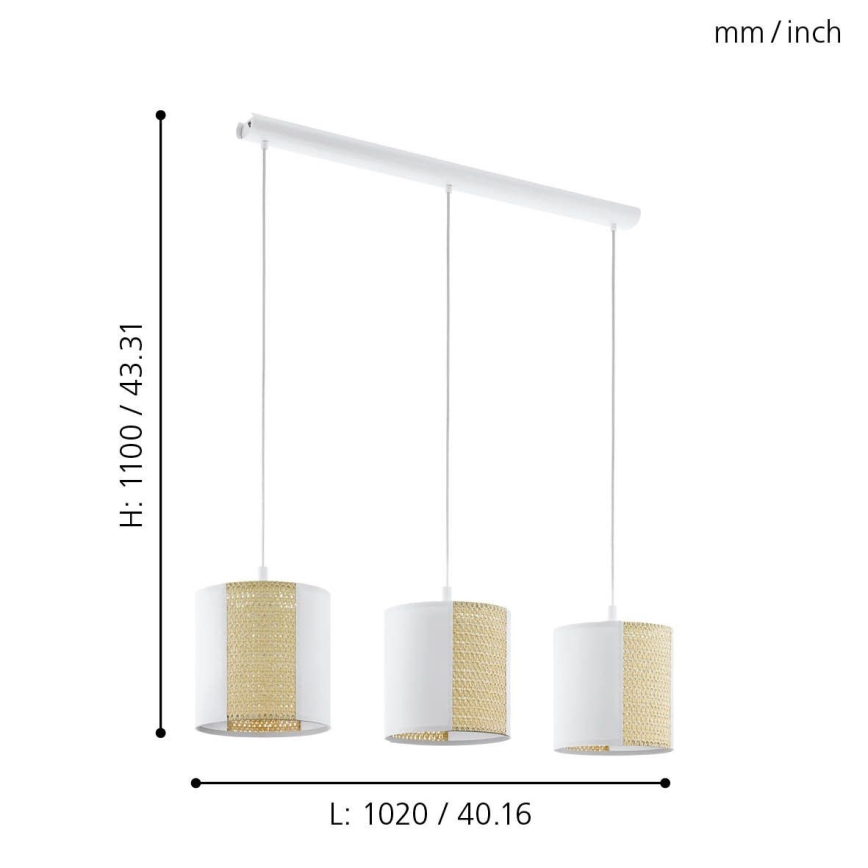 Eglo - Lámpara colgante 3xE27/40W/230V