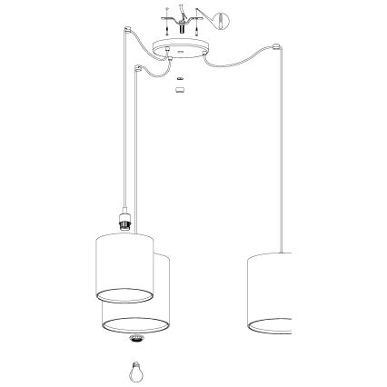 Eglo - Lámpara colgante 3xE27/40W/230V araña