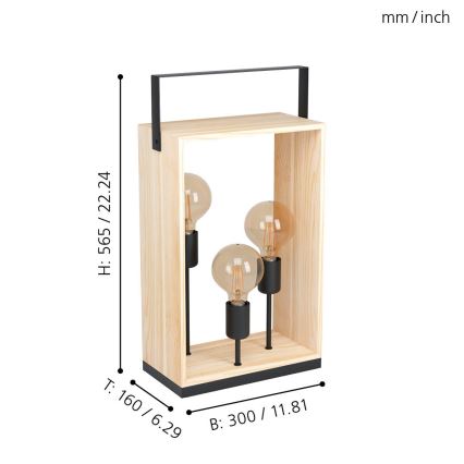 Eglo - Lámpara de mesa 3xE27/40W/230V