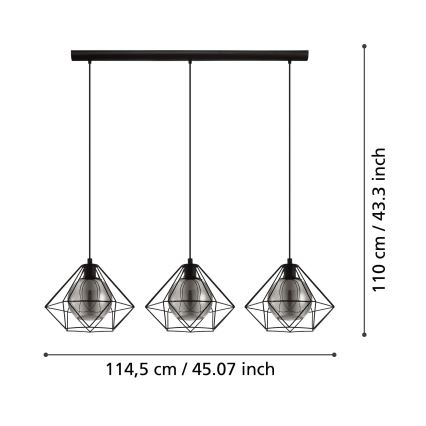 Eglo - Lámpara colgante 3xE27/40W/230V