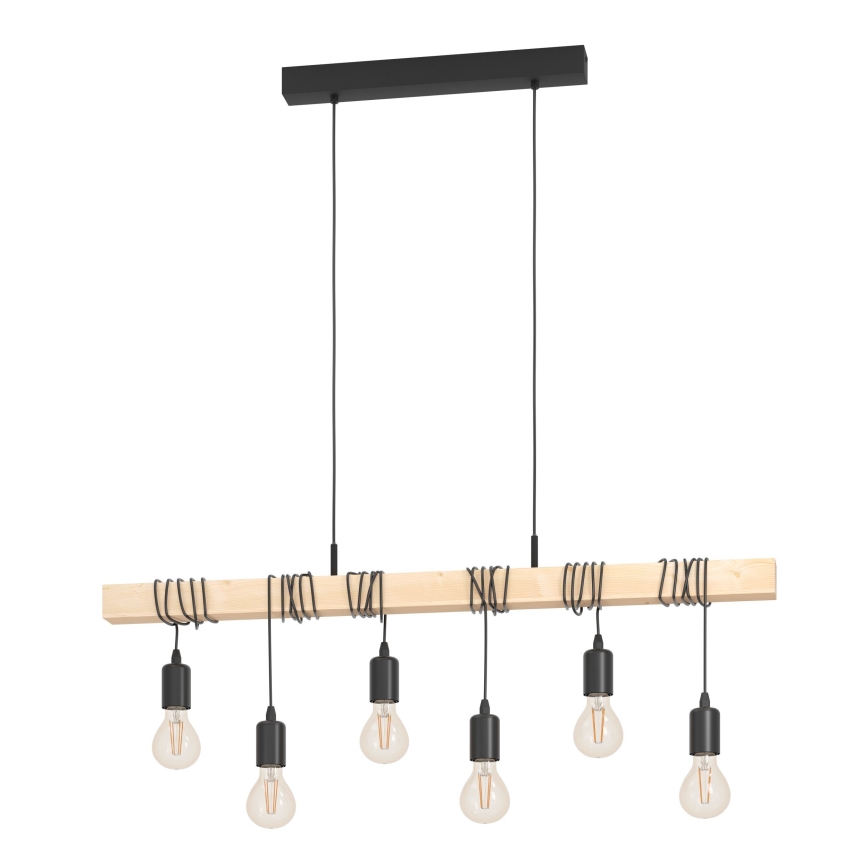 Eglo - Lámpara colgante TOWNSHEND 6xE27/60W/230V