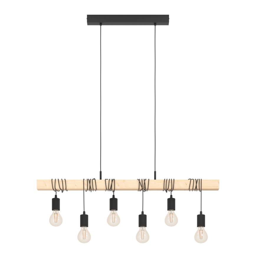 Eglo - Lámpara colgante TOWNSHEND 6xE27/60W/230V