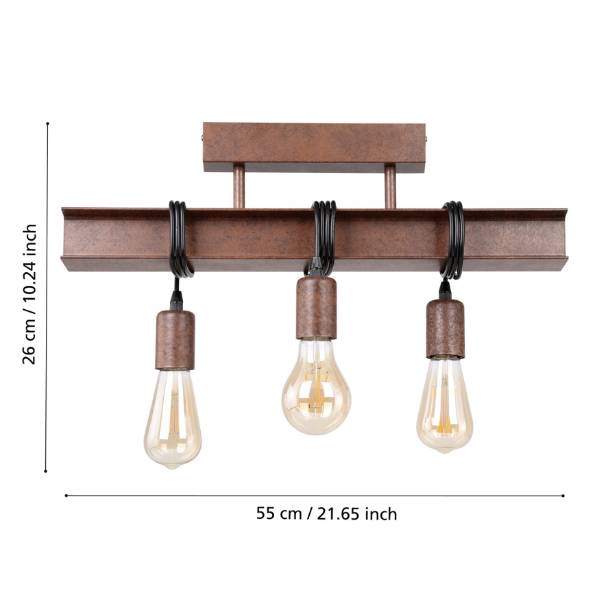 Eglo - Lámpara de suspensión TOWNSHEND 3xE27/60W/230V