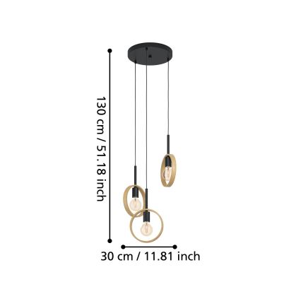 Eglo - Lámpara colgante 3xE27/40W/230V