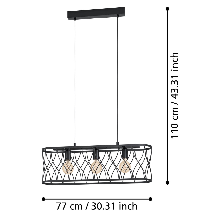 Eglo - Lámpara colgante 3xE27/40W/230V