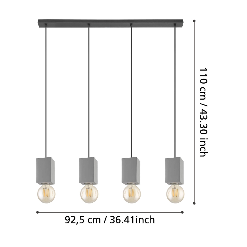 Eglo - Lámpara colgante 4xE27/40W/230V